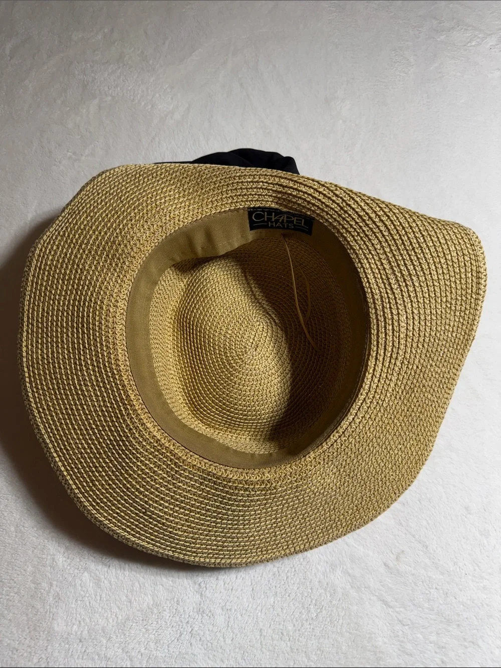 Chapel Hats Woven Straw Sun Hat with Black Band - Women's Summer Hat